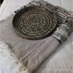 Throw blanket and decorative plate
